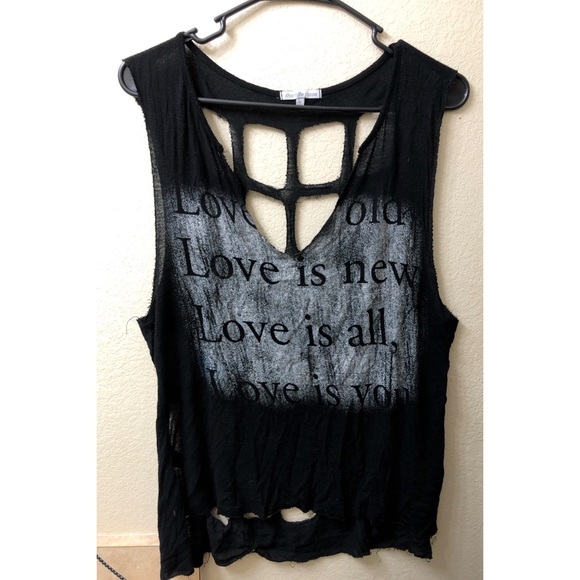 Black v neck tank top - Picture 3 of 5
